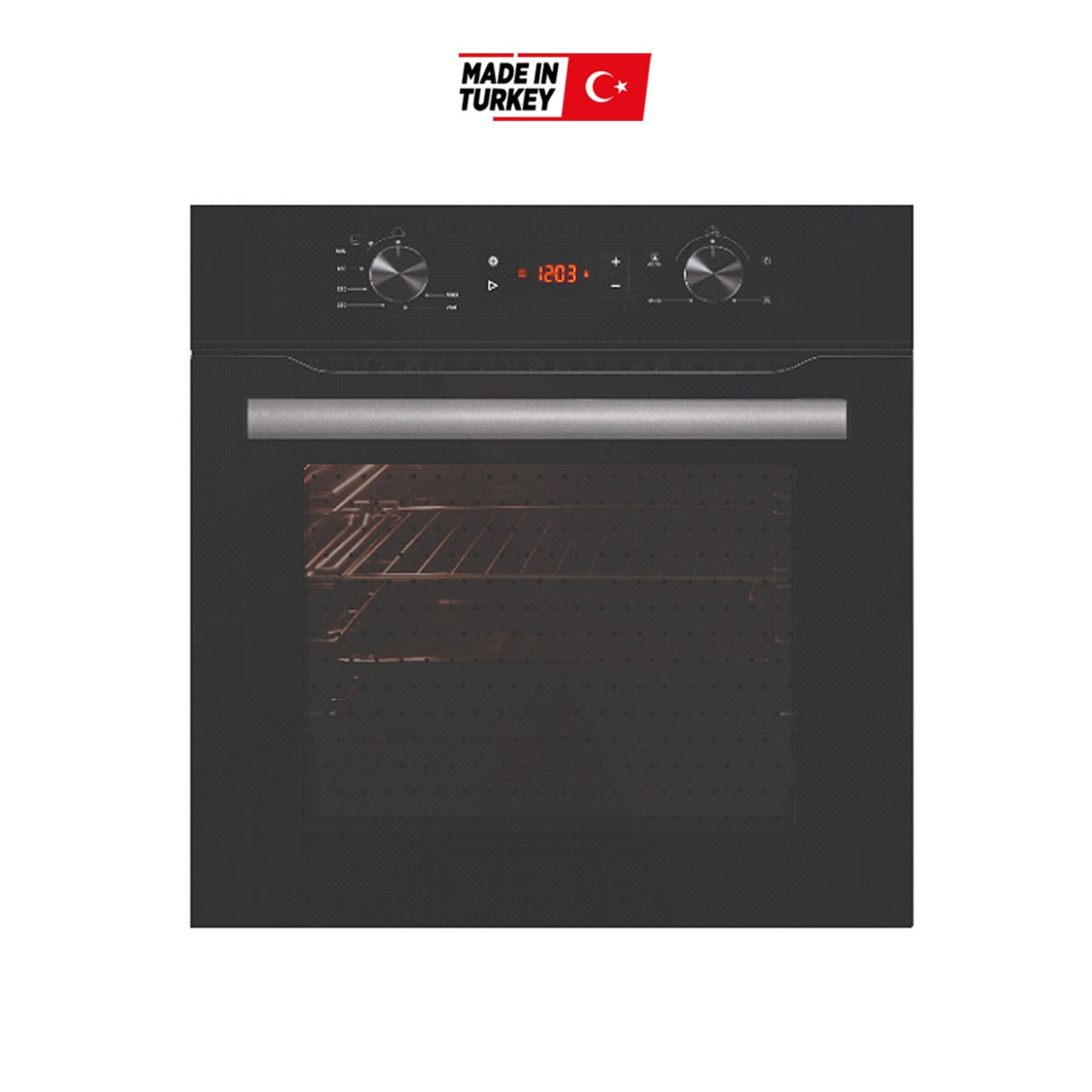 فرن كهرباء 60 سم ديجيتال ألوان: أسود / ابيض